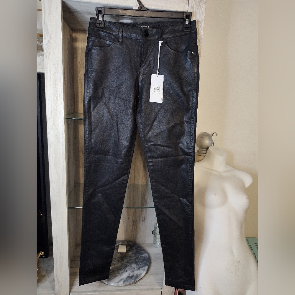 Guess Los Angeles Curve X Skinny Mid Black Jeans Women's SZ 26 New With Tags
